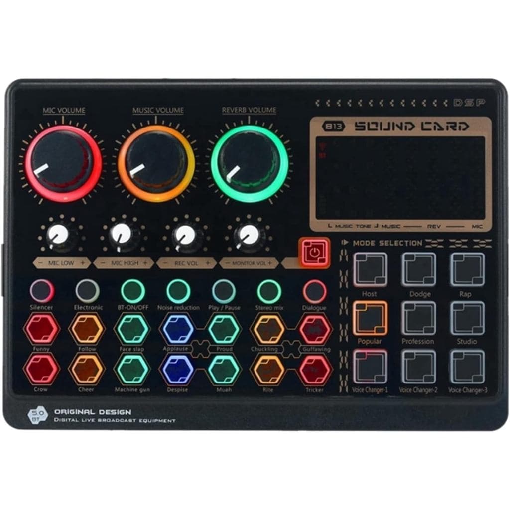 Mesa de Som Profissional, Mini Placa de Som Externa X6 mini para Transmissão ao Vivo Gravação de Música Karaokê e Canto