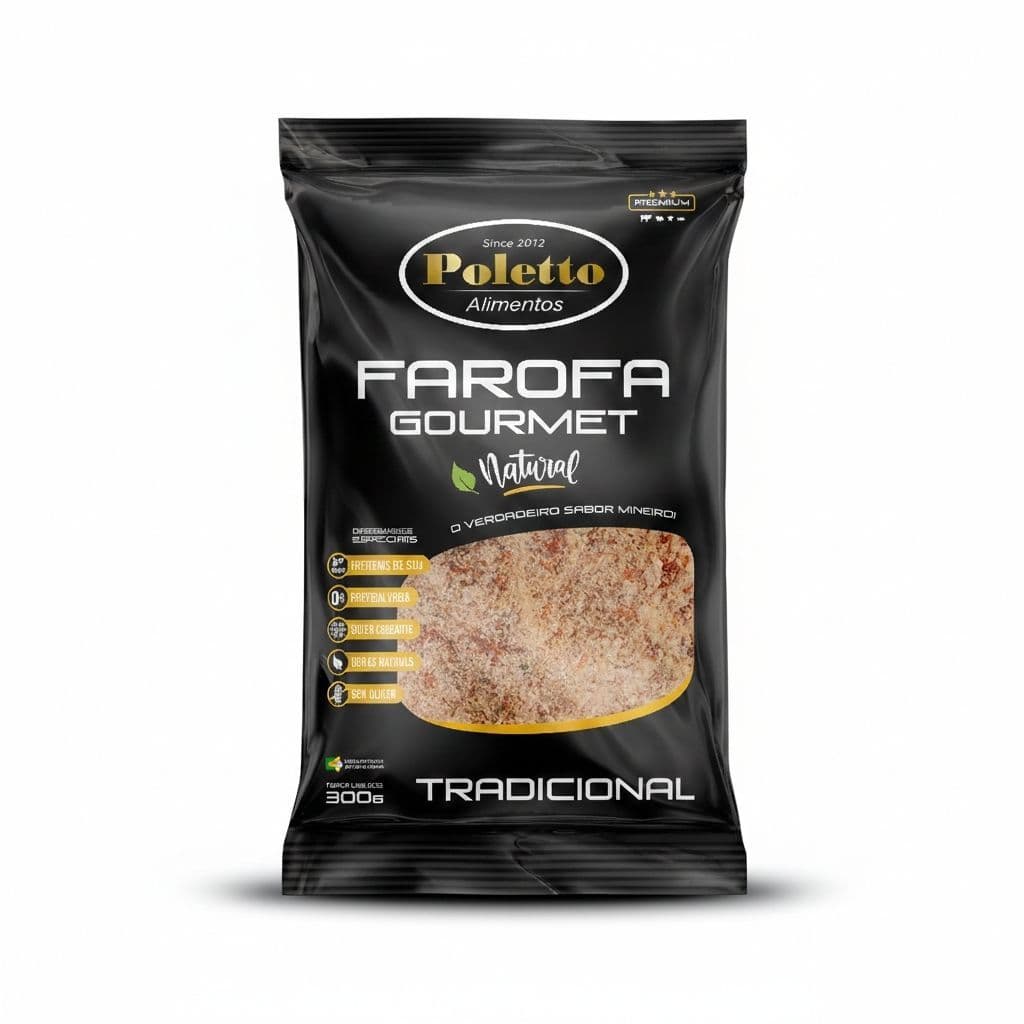 Farofa Gourmet Poletto Tradicional 300g Crocante Caseira