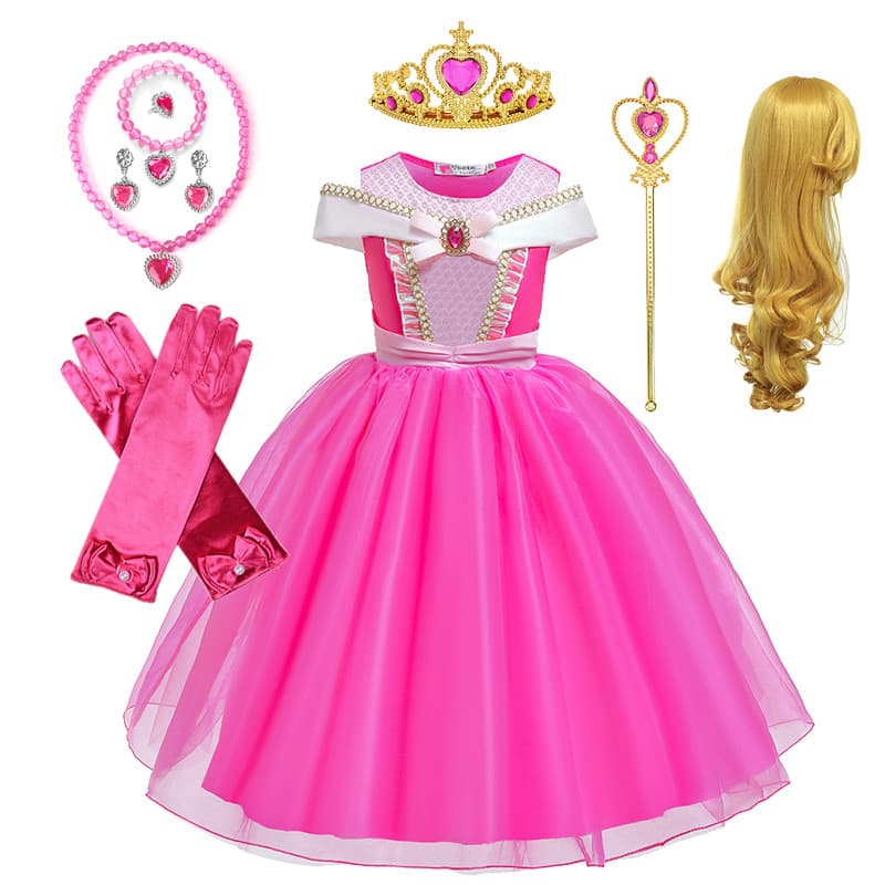 Bela Adormecida Princesa Vestido Aurora Cosplay Traje Crianças Roupas De Festa De Aniversário