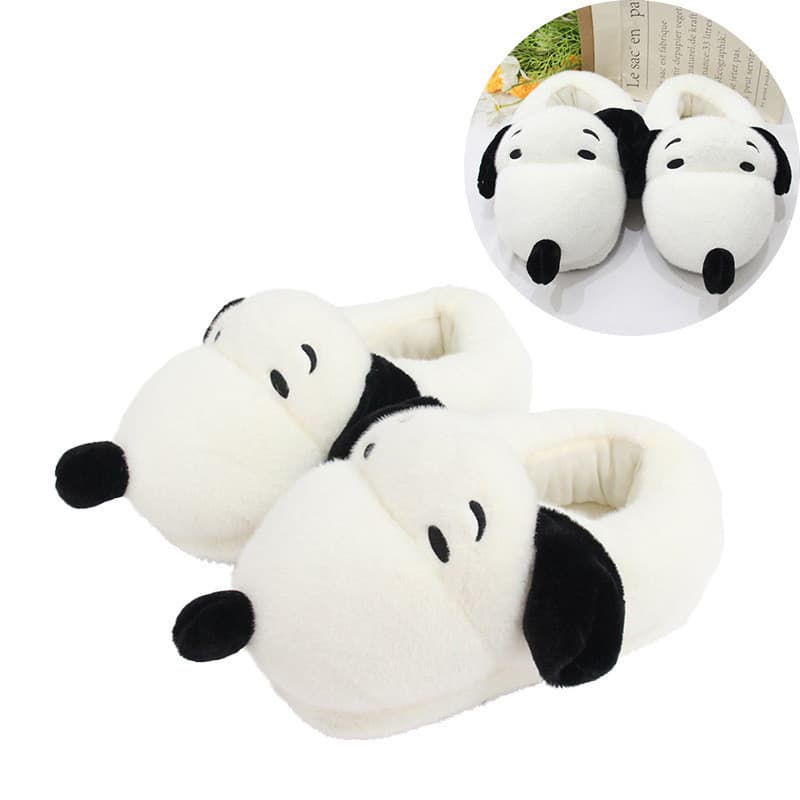 27cm novo estilo bonito Snoopy chinelos Anime mercadoria cão interior sapatos de algodão quente casal chinelos de salto