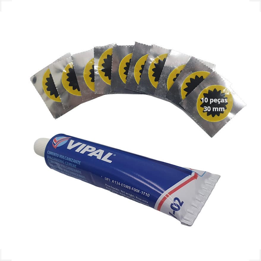 Kit 10 Remendos Tipo Estrela 3cm Bike Moto Vipal + Cola