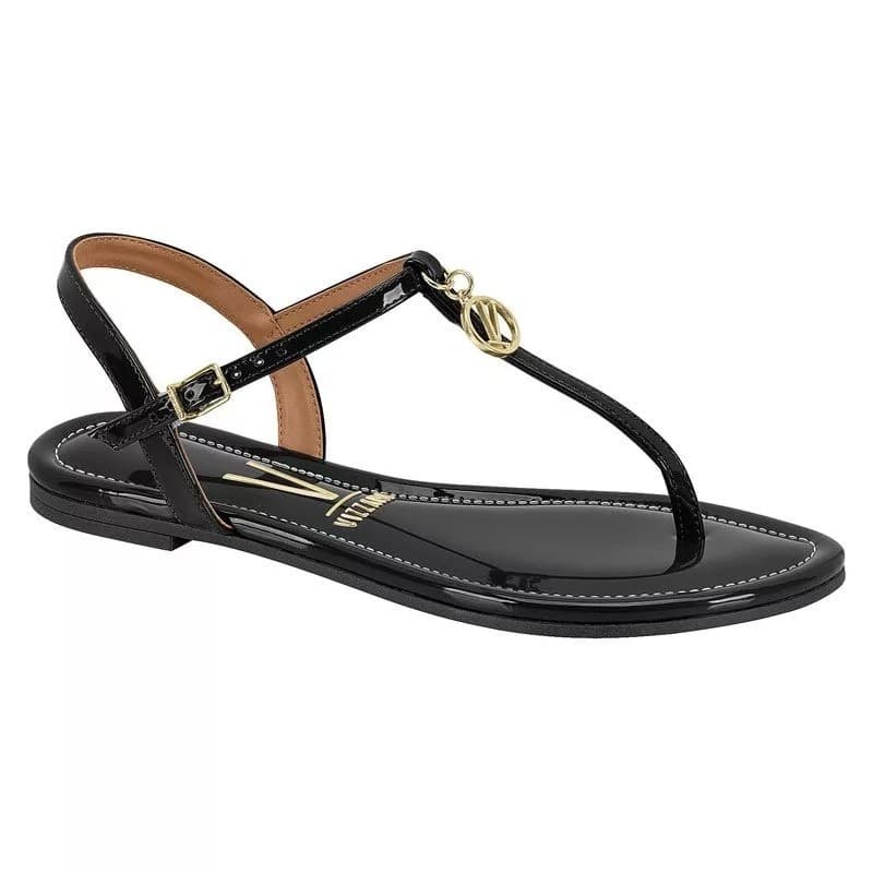 Sandália Rasteira Preto Verniz Vizzano 63711008