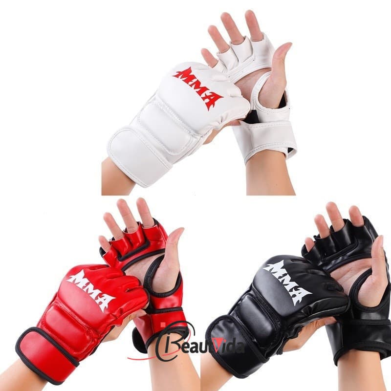 1 Par de Luvas de Boxe Grandes Luvas de MMA Luvas de Meio Saco de Boxe Luvas de Kickboxing Muay Thai Equipamento