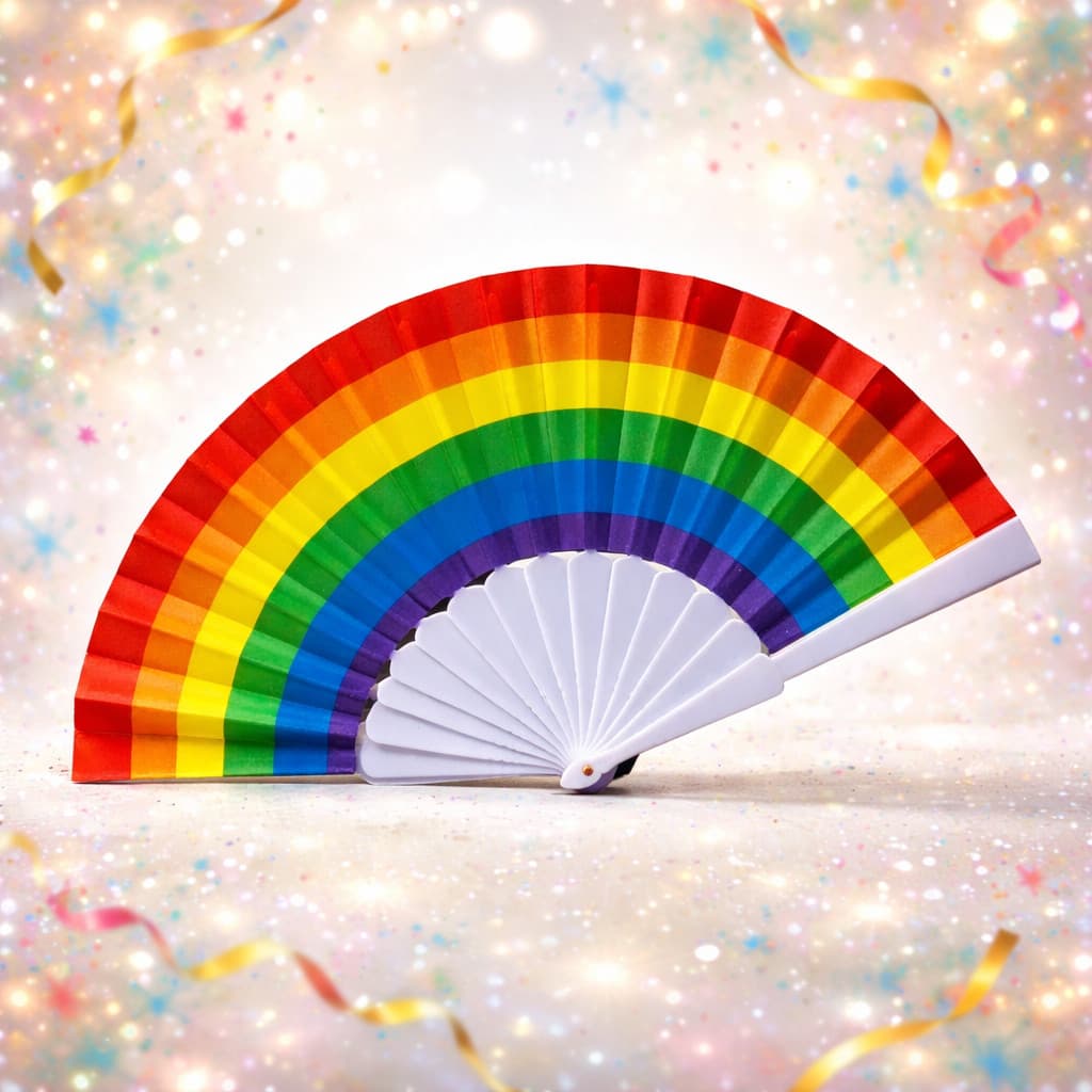 Leque  LGBTQIA+ Arco-Íris Carnaval Festa Bloquinho