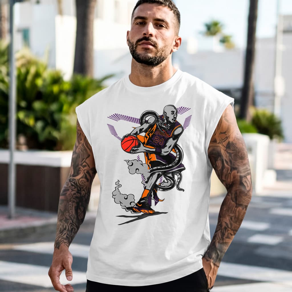 Camiseta Regata Machão Masculina Basquete Kobe Mamba Cobra Roupa Street Masculina Algodão Macio