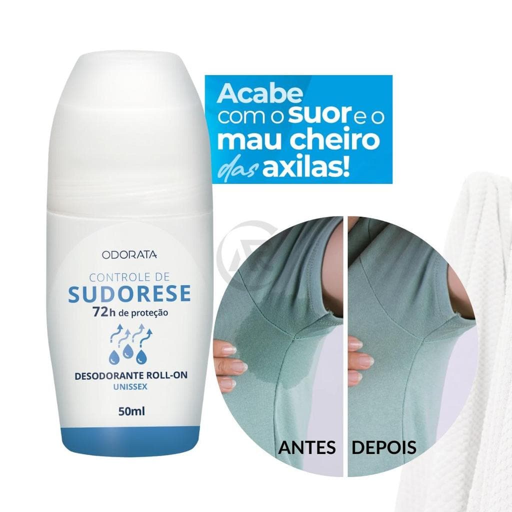 Desodorante Roll-On Controle de Sudorese 72h Anti-Suor Excessivo