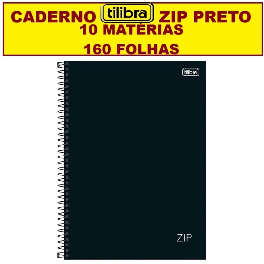 Caderno Tilibra 10 Matérias 160 Folhas 20x27,5 Espiral Universitário Escolar Faculdade Trabalho Zip