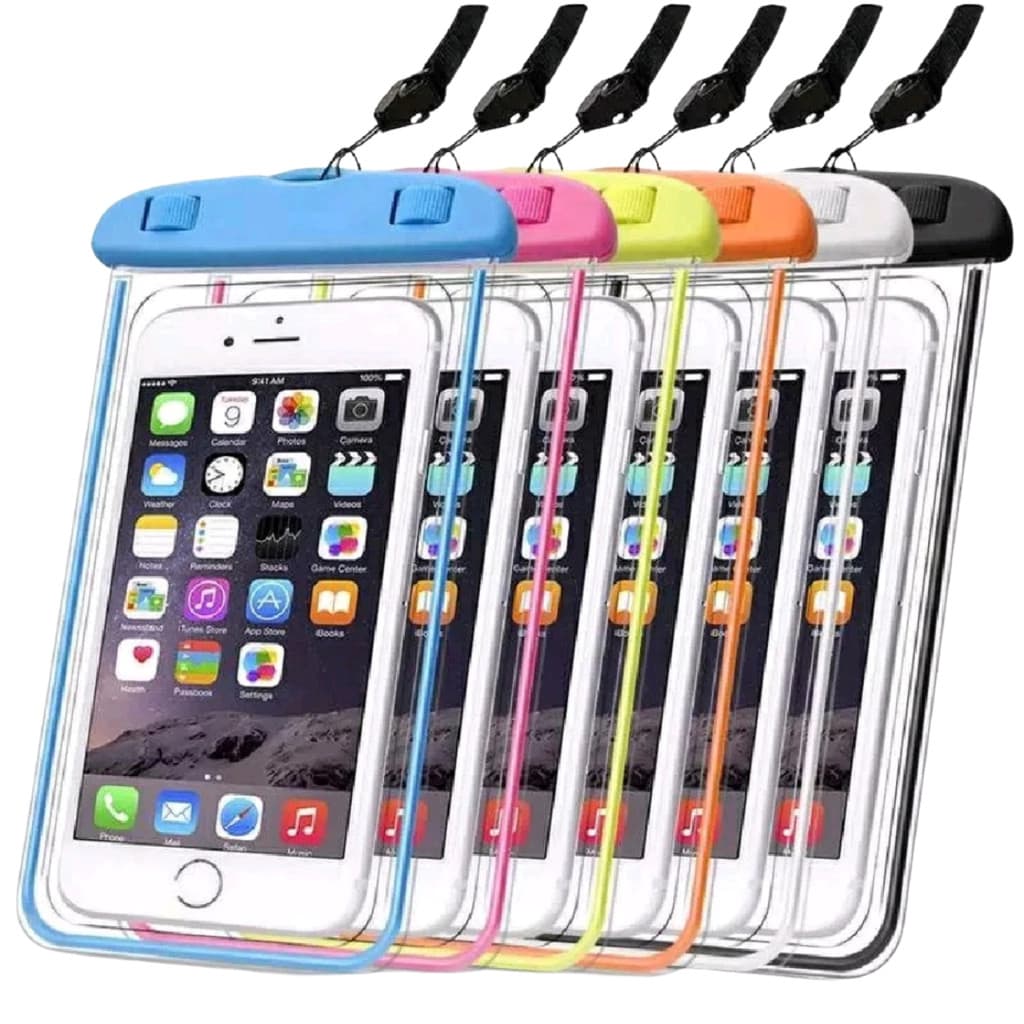 Kit 5 Capa Celular A Prova D'Água Transparente Universal 2