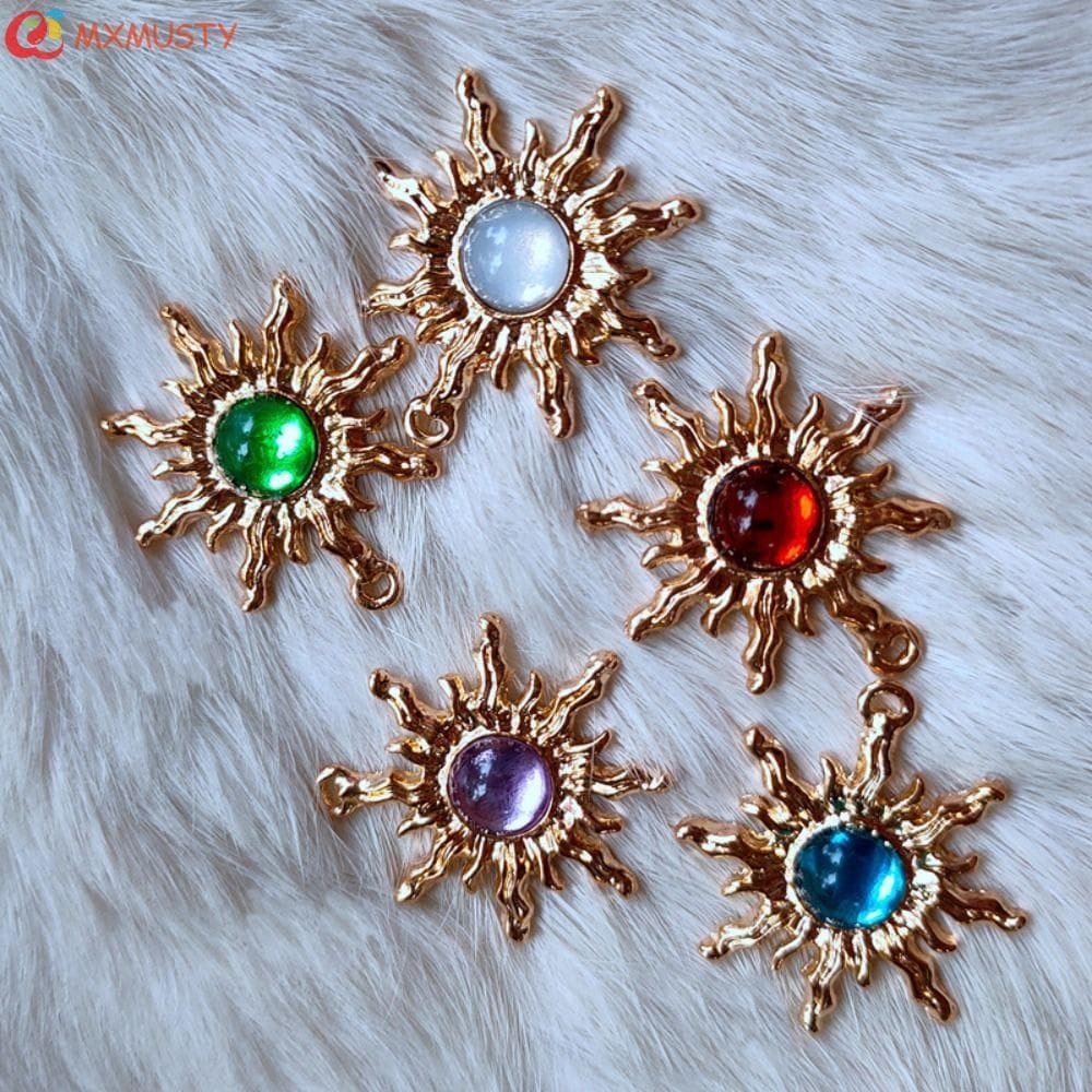 MXMUSTYZA 10 Peças De Amuletos De Sol Com Pedras Preciosas , Acessórios Encantadores De Joias Artesanais DIY , Pingente