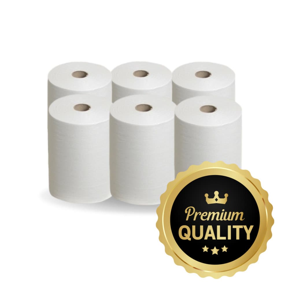 6 Rolos de Papel Toalha Bobina Celulose virgem papel de 26 GR