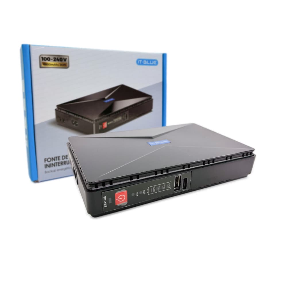 Mini Nobreak UPS DC Roteador Modem Câmera POE 15v 24V 36w