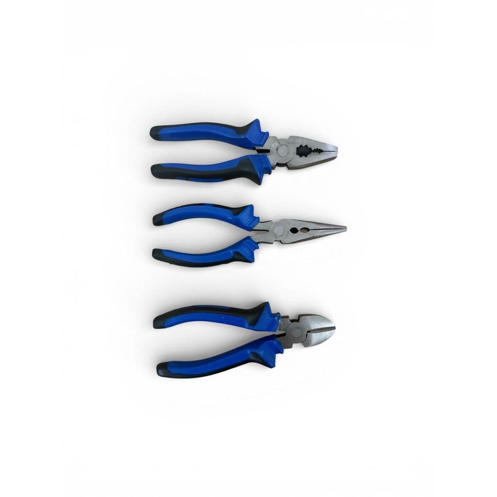Kit Jogo 3 Alicates Universal Bico Meia Cana Corte Diagonal