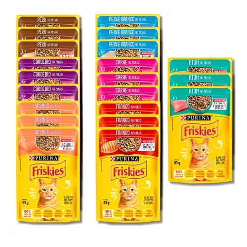 Kit 21 Und Mix Sabores Sache Friskies Gatos Adultos 85g