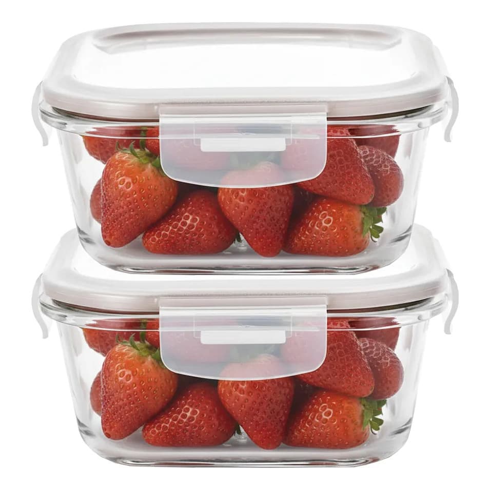 2 Pote Vidro Borossilicato 520ml Hermético Microondas Forno
