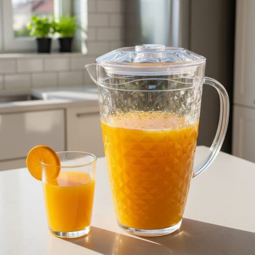 Jarra com tampa Cristal Diamond 2,6 Litros Acrílica bebidas suco e agua para festas
