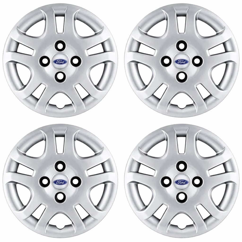 Jogo 4 Calota Aro 14 Ford Fiesta Sedan 2011 2012 2013 Hatch C/ Emblema