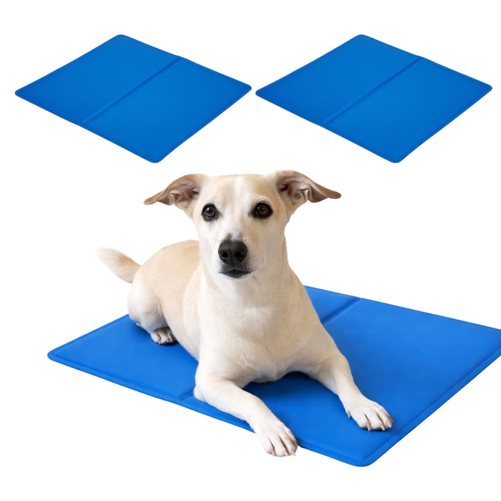 Kit 2 Tapete Gelado Refrescante 40x50cm Tamanho M Azul Cães