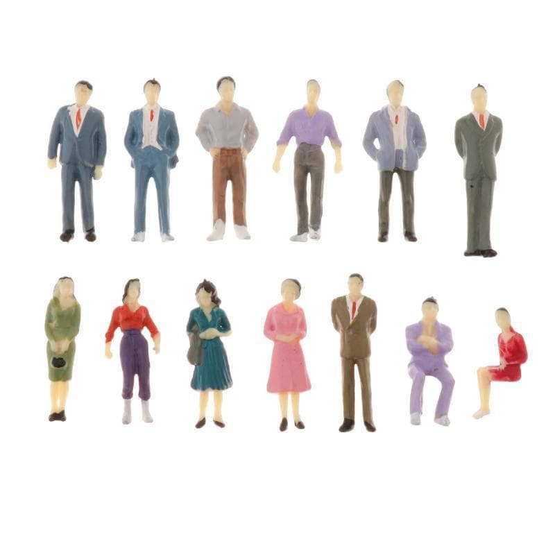 [Fineblue] Modelo De Figuras Em Miniatura De 13 Unidades , O : 50 De Pessoas Sentadas E Pé