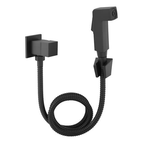 Ducha Higiênica Luxo Metal Preto Fosco Quadrada Mangueira 1.