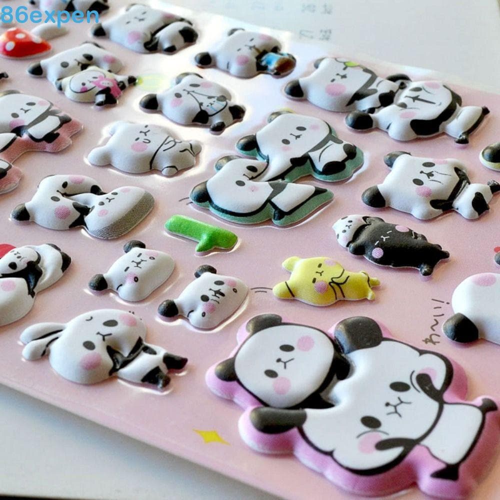EXPEN1 Adesivo De Panda , Caixa De Bolha Kawaii , 3D À Prova D'água Para Crianças Fofas