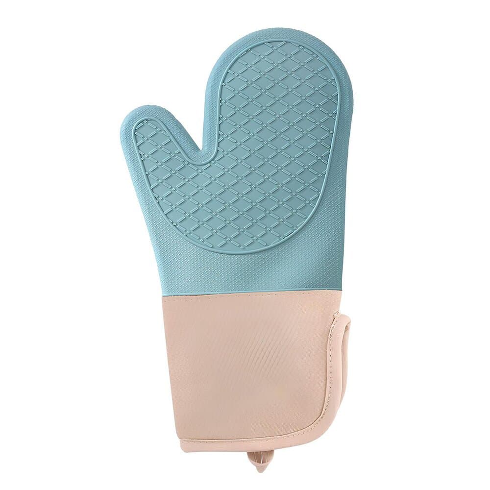 Luva de Silicone Térmica Azul com Forro de Algodão - Antiderrapante e Resistente ao Calor