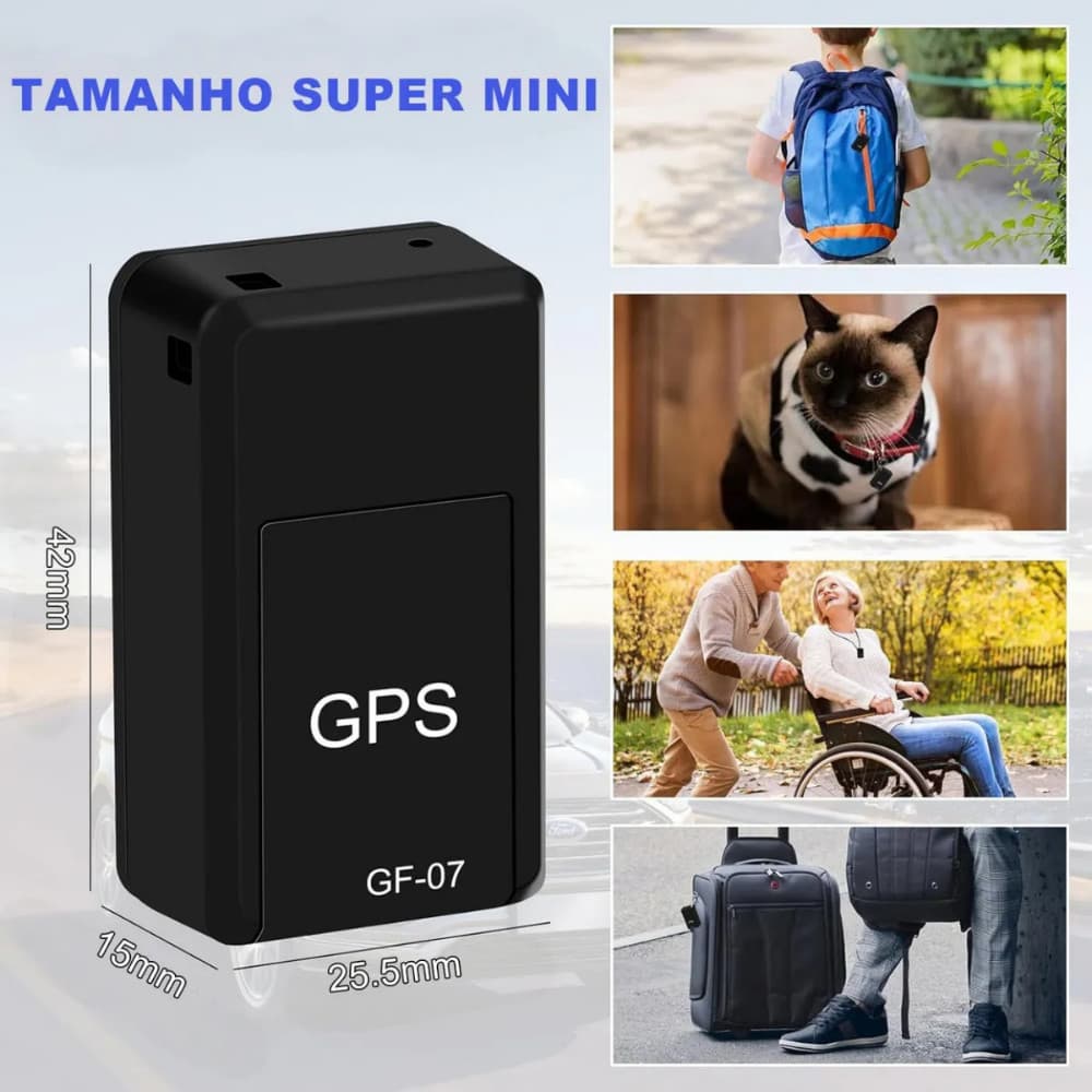 Rastreador GPS Veicular Portátil Mini GF07 Imã Magnético Rastreamento Satélite Cobertura Global Tempo Real Preto