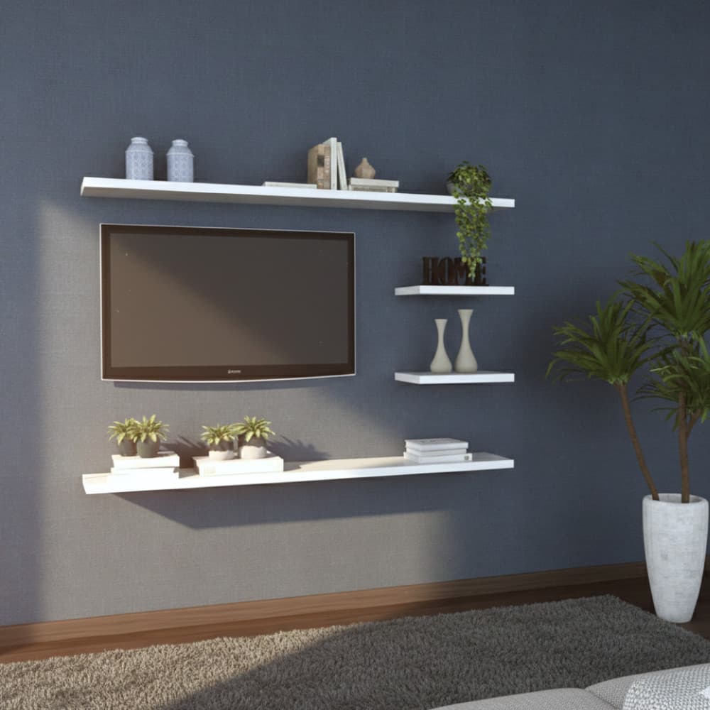 Prateleira Suapensa modelo rack para Sala de TV MDF 120
