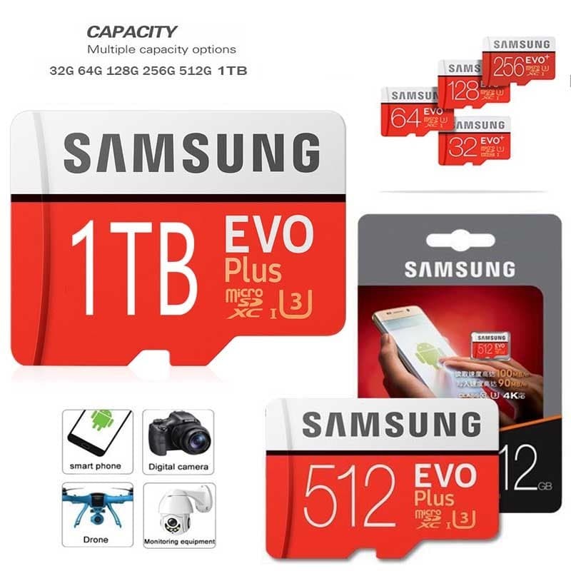 Cartão de memória TF Cartão de memória 2 TB 1tb 521G✈ Cartão de memória Mini SD de alta velocidade adequado para tablet/