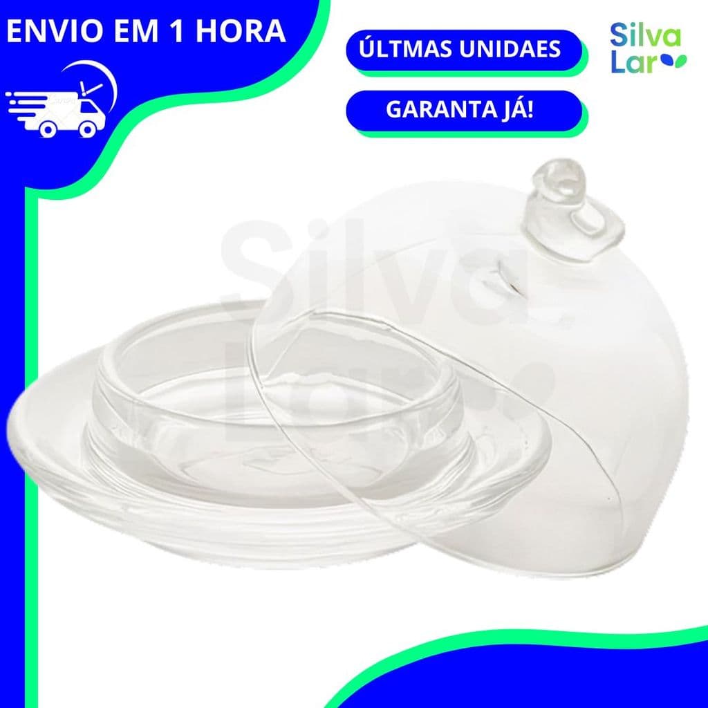 Manteigueira Vidro com Tampa Pássaro 9,5x6,5cm Mesa Posta - Lyor