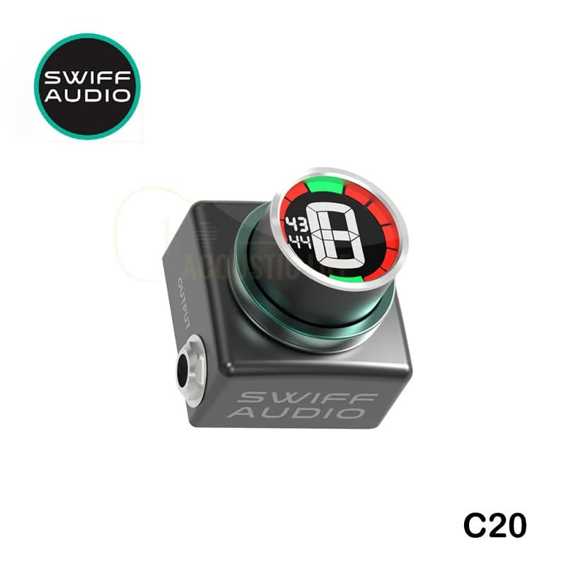 SWIFF AUDIO C20 Pedal Tuner Mini Inovador para Guitarra Cromática de Baixo Afinagem HD Display LED Ajustável Valor de F