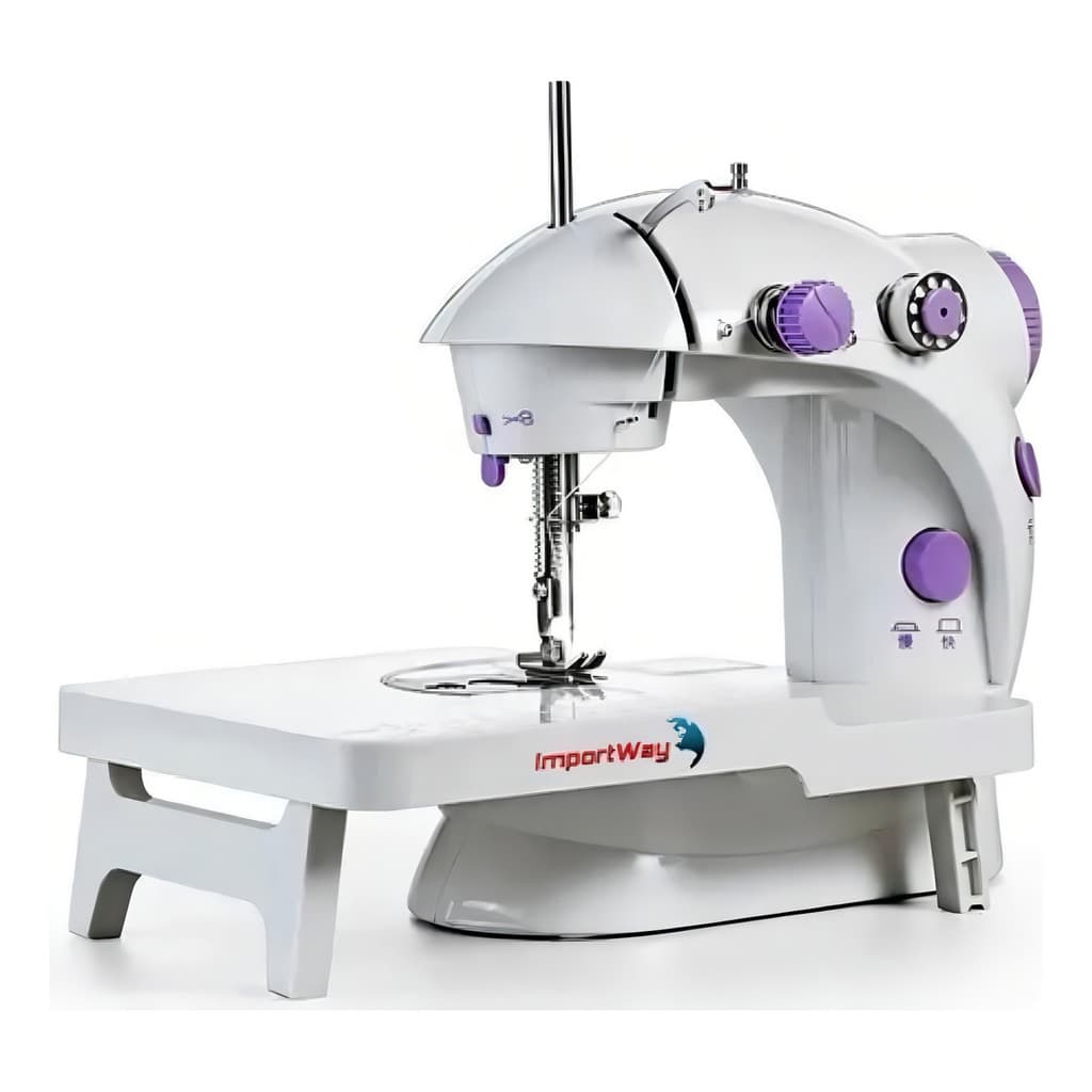Mini Máquina De Costura 127/220v Portátil + Mesa Extensora Cor Branco 127/220v