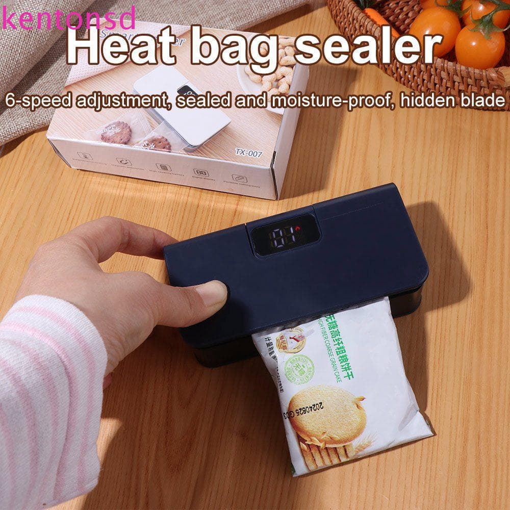 Selador De Sacos Plásticos KENTONSD , Vedação Portátil De Saco Térmico Recarregável USB | Mantenha O Clipe De Do Botão F