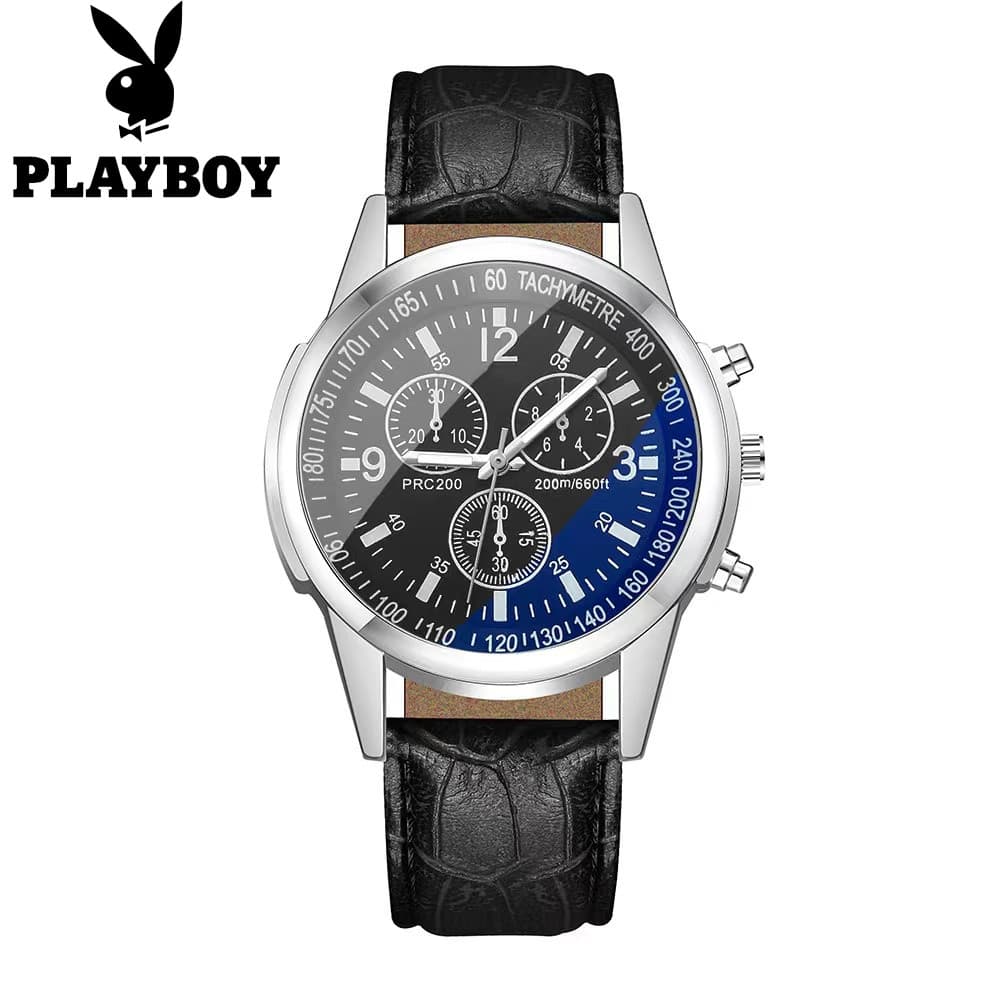 Playboy relógio de movimento automático masculino calendário suíço aço inoxidável à prova dwaterproof água luminoso reló