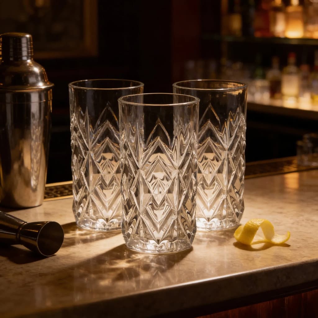 Kit 3 Copos Long Samantha De Vidro 250ml Para Drinks Luxo