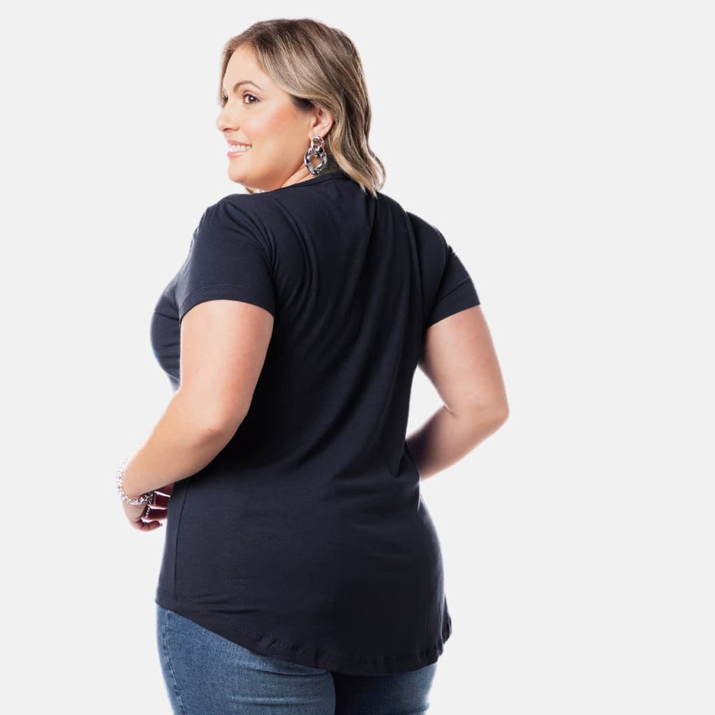 Blusa Feminina Plus Size Tampa Bumbum Comprida Básica Conforto 1126-Drop
