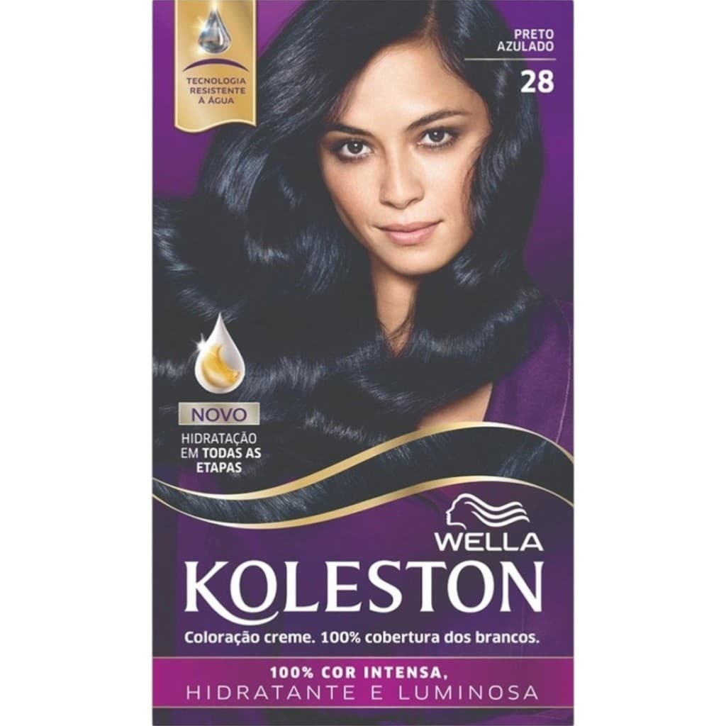 Tinta de Cabelo Tintura Wella Koleston Creme Cor 28 - Preto Azulado