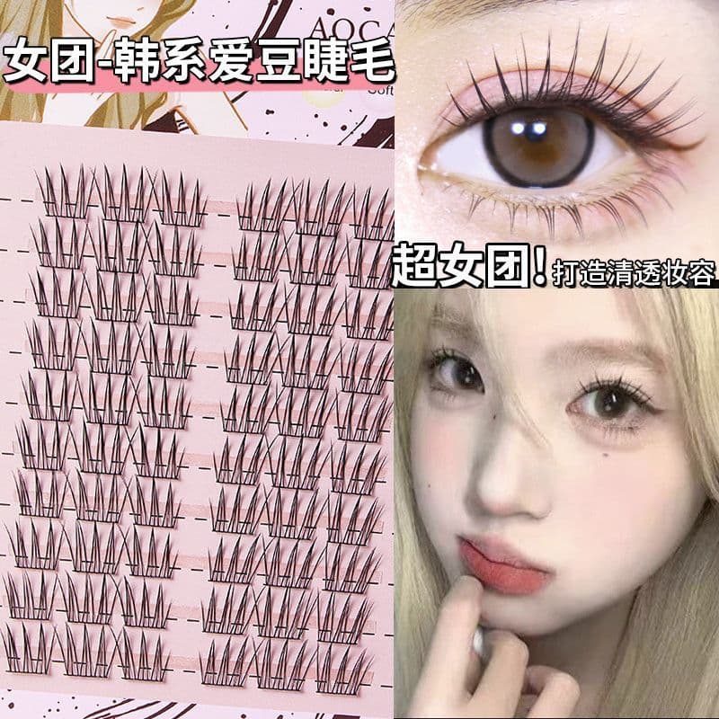 Grupo de meninas coreanas ACE estilo coreano Aidou simulação Natural cílios postiços Premium único Cluster segmentado tr