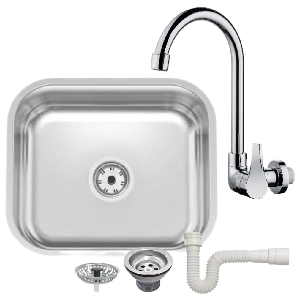 Cuba Standard Tramontina 40x34x14 Polida com Sifão de Brinde + Torneira Herc Parede Sif