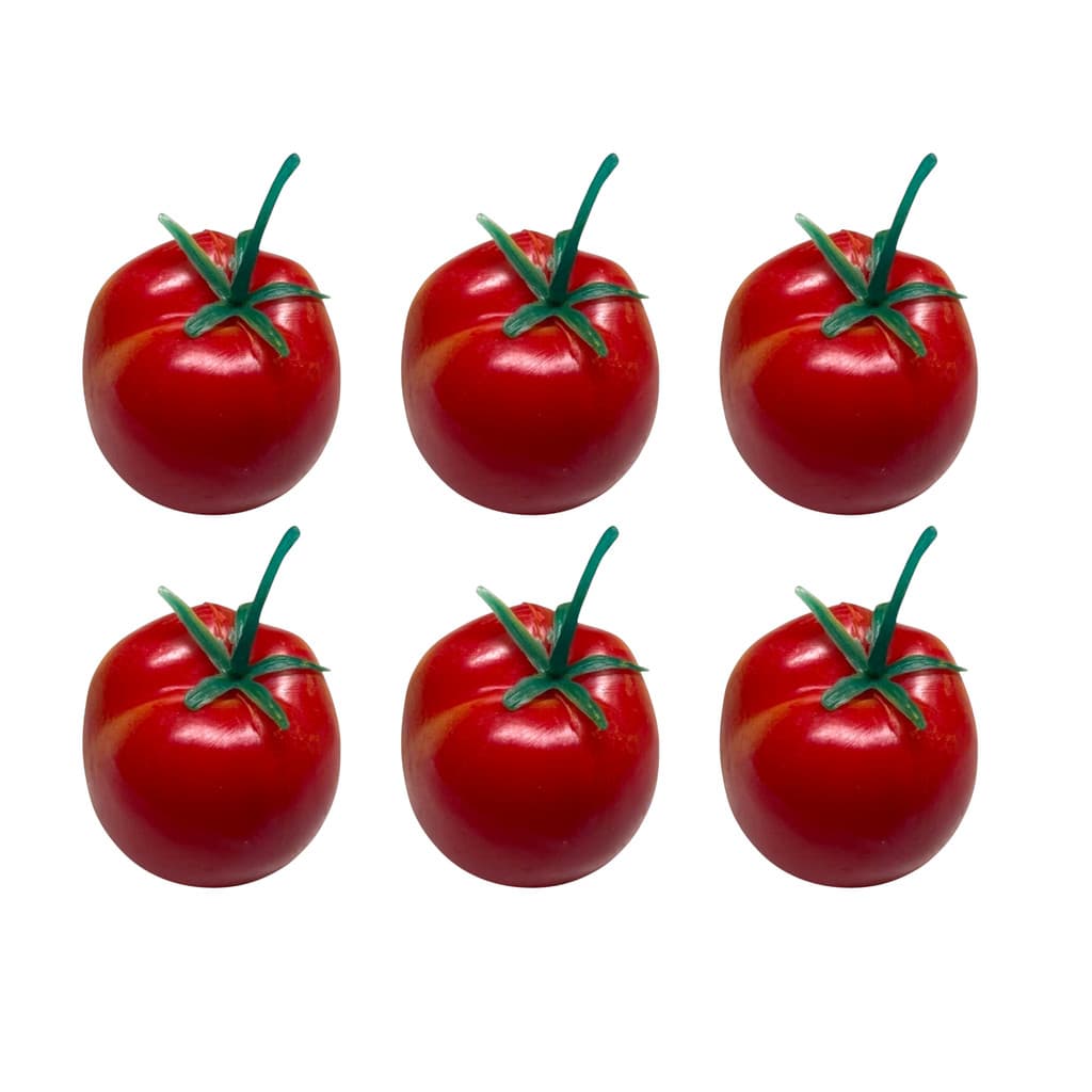 Kit 6 Tomate De Plástico Realista Decorativa Educacional
