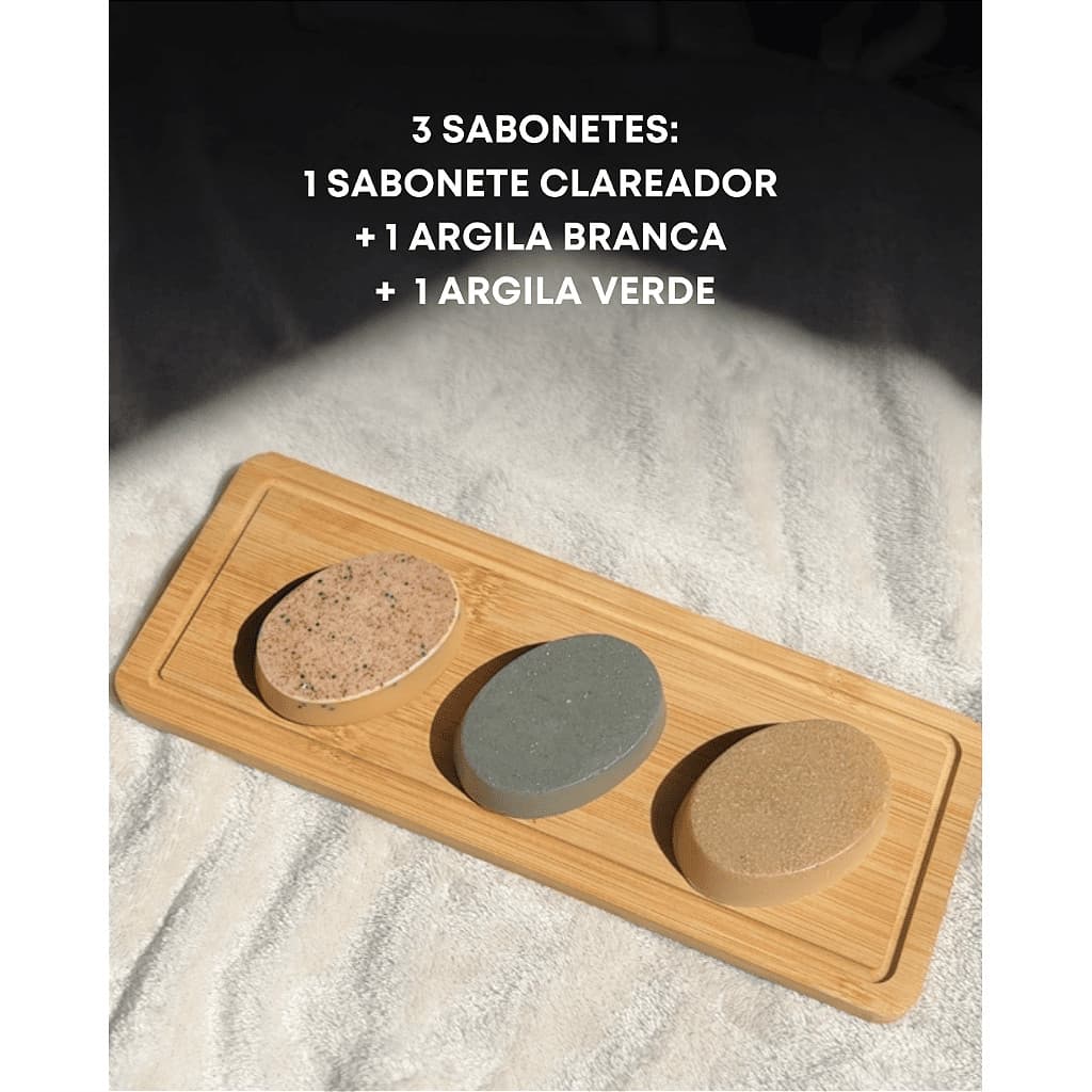 3 SABONETES 60G | CLAREADOR + ARGILA