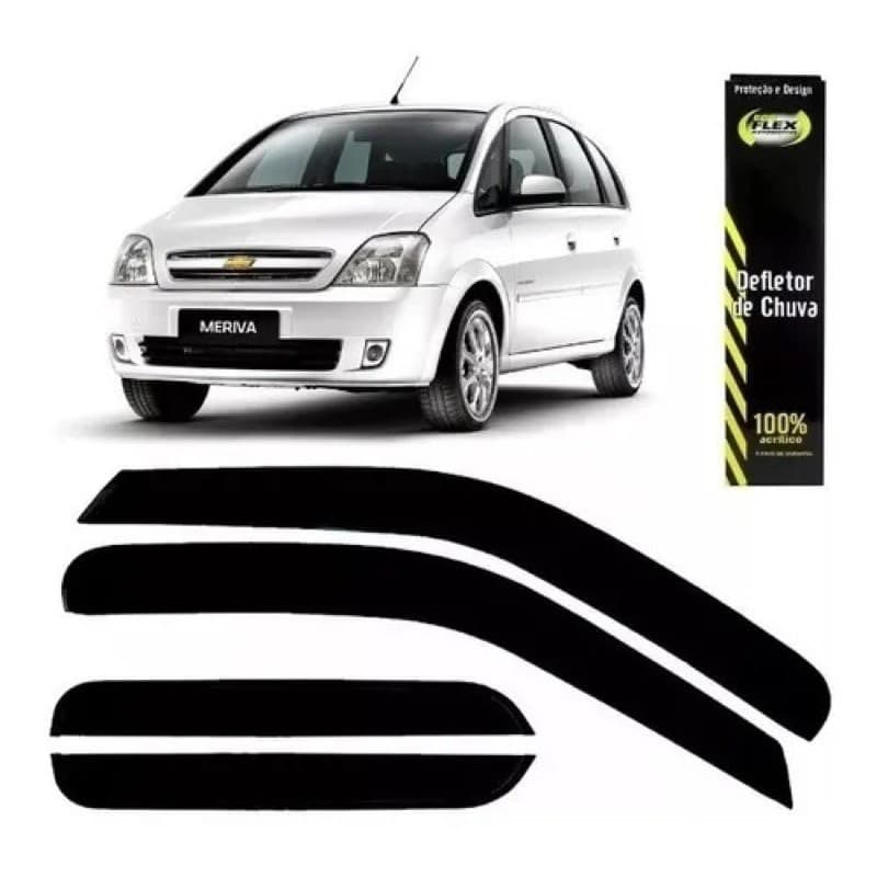 Calha de Chuva Defletor Meriva Todos 2003 A 2012 4 Portas Original Ecoflex Fume