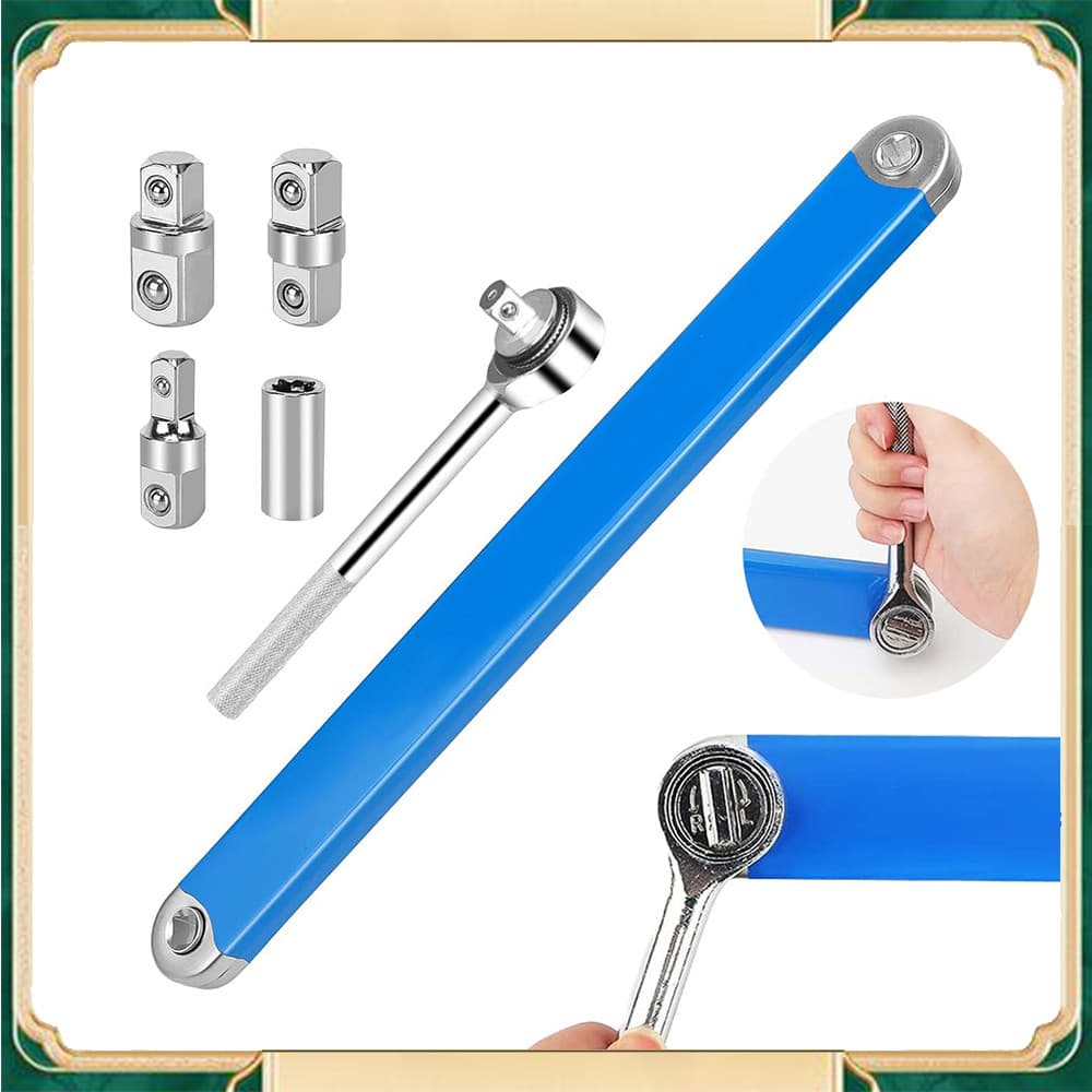Conjunto de 6 peças de chaves de extensão offset (1 chave de extensão + 4 adaptadores + 1 chave catraca) material de aço