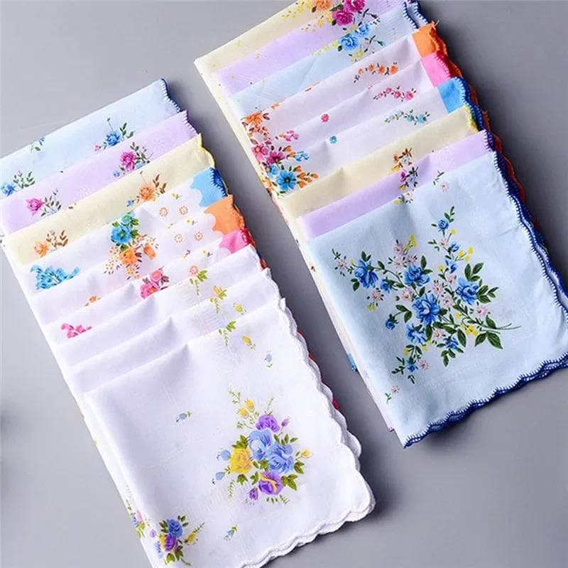 3 Pçs 28x28cm Borboleta Flor Renda Impressa 100 % Algodão Feminino Lenços Pano Senhora Lenço Presente De Casamento