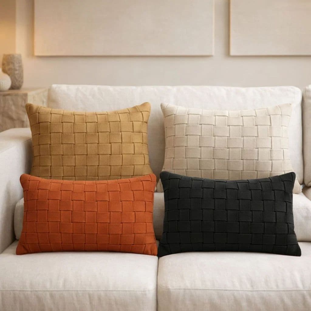 Capa de Almofada Baguete 30x50 Trançada para Sofá, Decoração Elegante com Várias Cores