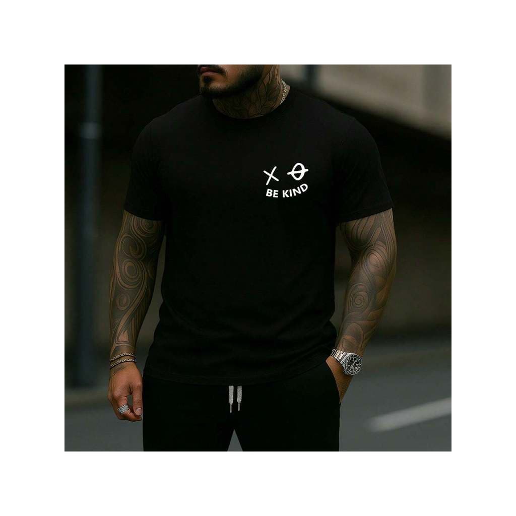 Camiseta Streetwear Be Kind Smile Estampada Masculina Estilosa 100% algodão Leve Confortável Street