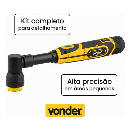 Politriz Mini 12v Vonder P/ Detalhamento Automotivo Compacta Amarelo/preto