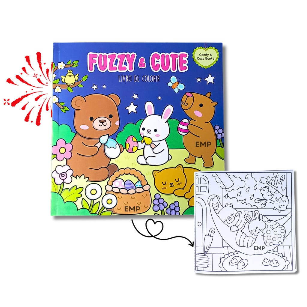Livro de Colorir Fuzzy and Cute
