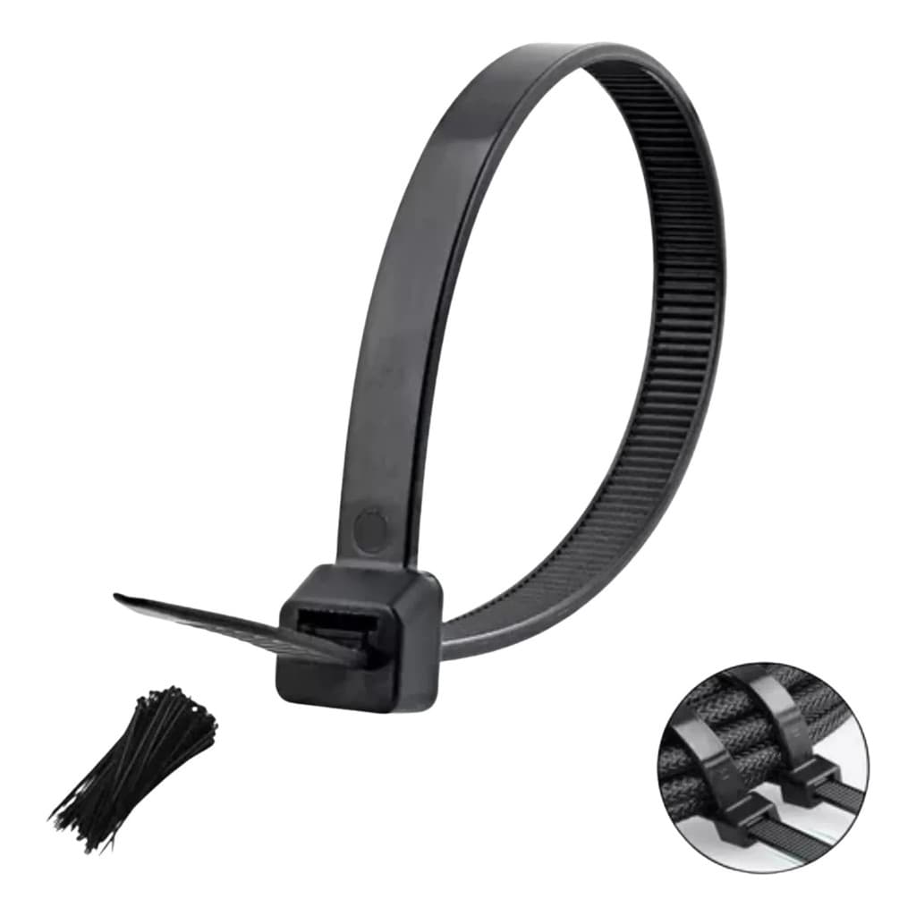 100 Abraçadeiras Nylon Enforca Gato 2,5mm X 100mm Preto Preto