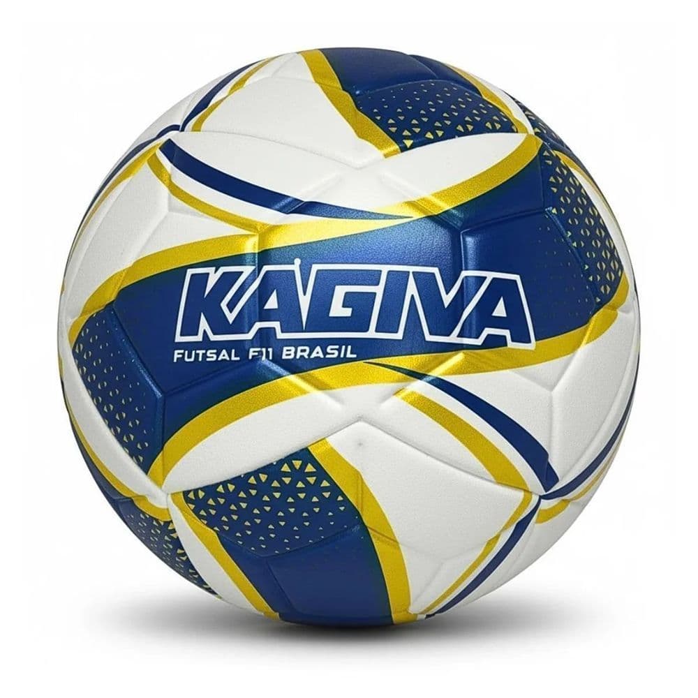 Bola Futsal Infantil Kagiva F11 Brasil Sub 11 Azul e Dourado