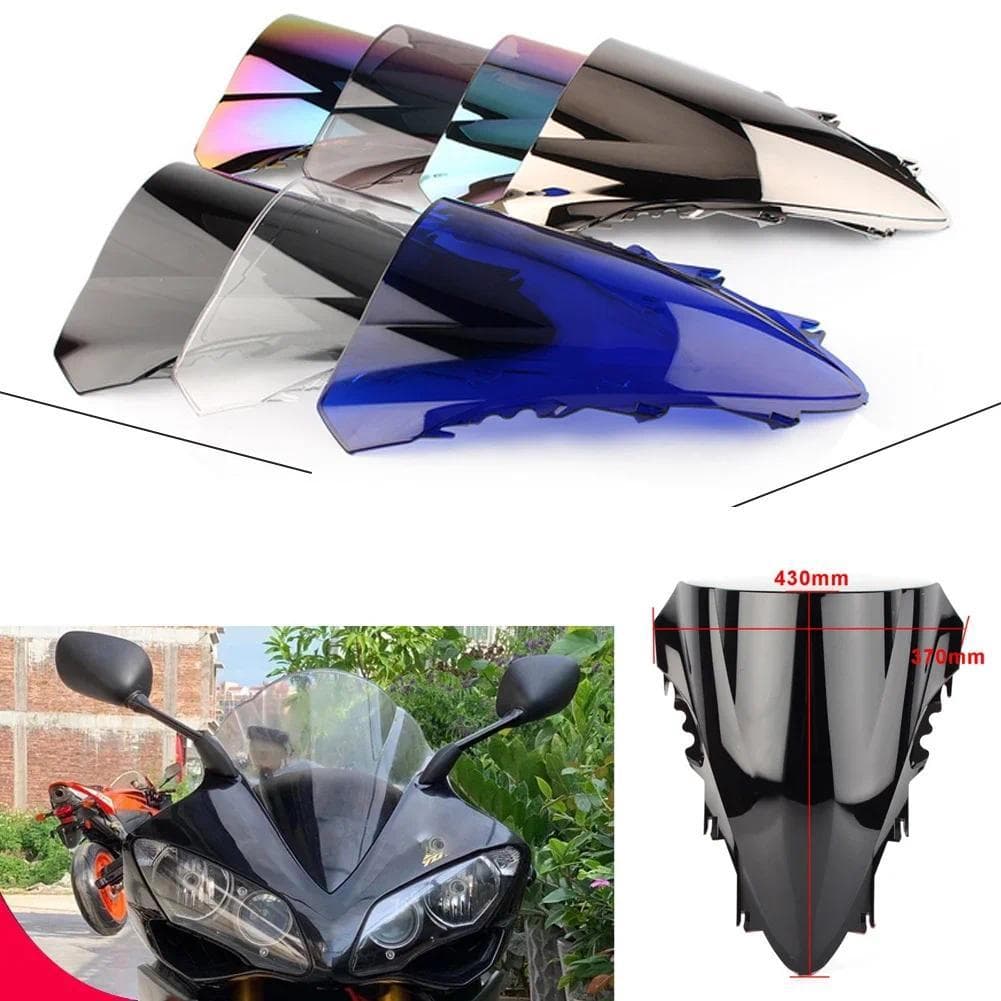 Protetor Defletor De Para-Brisa De Bolha Dupla Motocicleta , Tela De Vento Yamaha YZF 1000 R1-R1 2007 2008 YZFR1 07 08